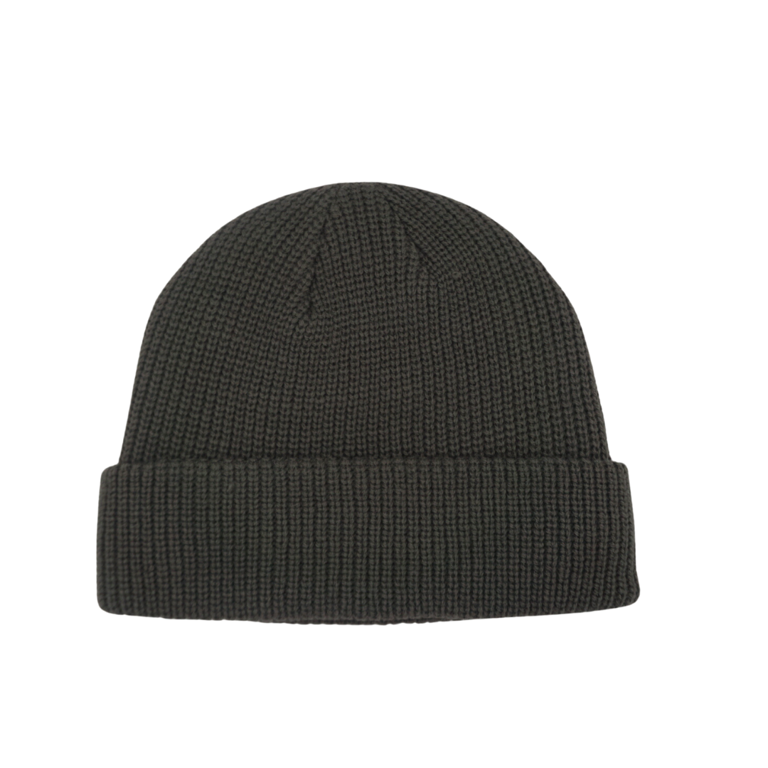 GRAY STRIPED SATIN LINED BEANIE